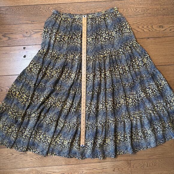 Tolani 2X Silk Maxi Skirt Tiered Animal Print Boho Flowy Plus Size - Picture 9 of 9